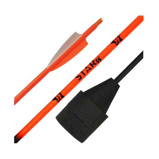 Mybo Star 35 Premium Fibreglass Arrows - Neon Orange - (3pk) Foam Tipped