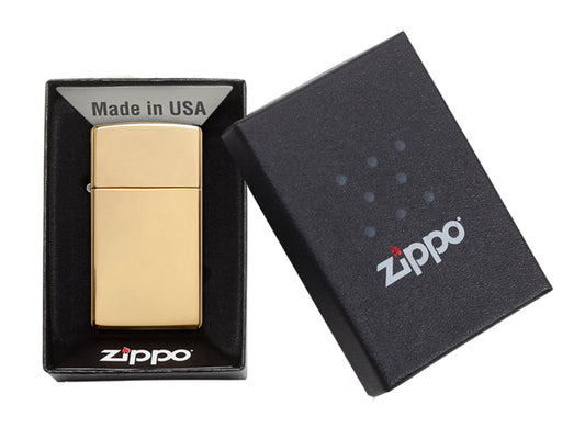 Zippo Slim Lighter - High Polish Brass