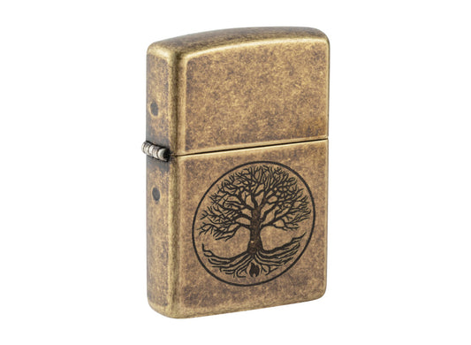 Zippo Tree of Life Lighter - Antique Brass