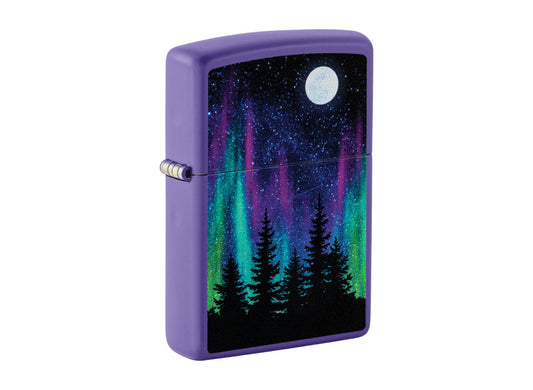 Zippo Northern Lights Lighter - Purple Matte